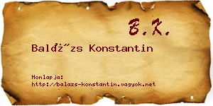 Balázs Konstantin névjegykártya